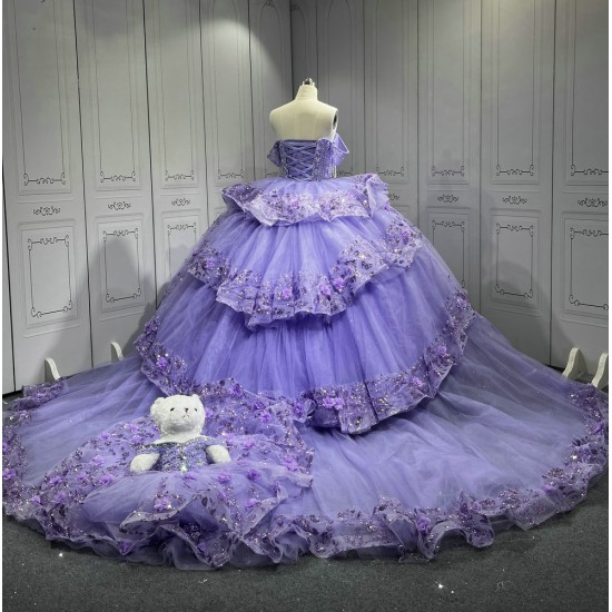 2025 Mumuleo Lilac 4 in 1 Quinceanera Dresses Vestidos Para De 15 Aos De Blanco De Quinceaera De Mariposa De 15 Aos Color Vino