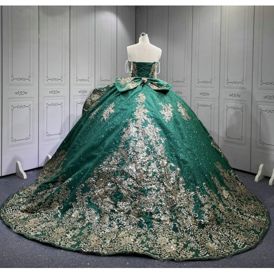2025 Mumuleo Emerald Green Quinceanera Dresses 2025 Sweet 16 Vestidos De Fiesta Vestidos De 15 Aos XV Para Economic
