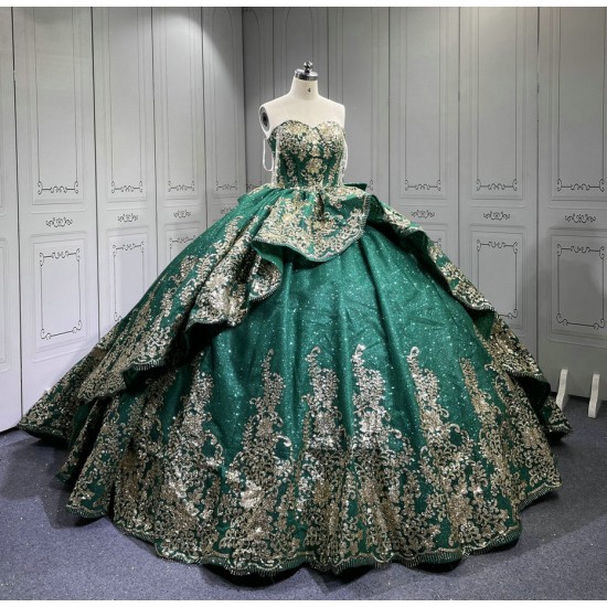 2025 Mumuleo Emerald Green Quinceanera Dresses 2025 Sweet 16 Vestidos De Fiesta Vestidos De 15 Aos XV Para Economic