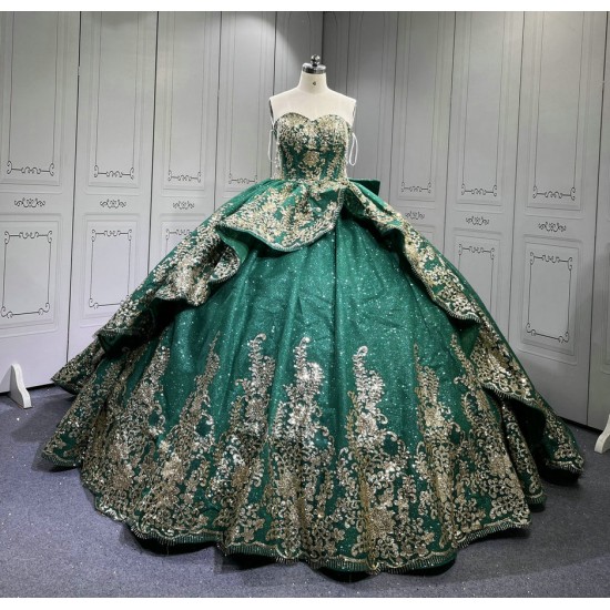 2025 Mumuleo Emerald Green Quinceanera Dresses 2025 Sweet 16 Vestidos De Fiesta Vestidos De 15 Aos XV Para Economic