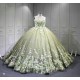 Mumuleo Sage Green Quinceanera Dress Lace Appliques 15 Dresses Ball Gown Vestidos Anos Quinceaneras Vestido Fiesta