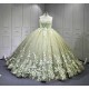 Mumuleo Sage Green Quinceanera Dress Lace Appliques 15 Dresses Ball Gown Vestidos Anos Quinceaneras Vestido Fiesta