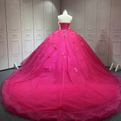 Mumuleo Fuchsia Quinceanera Dress 2025 Vestidos Azul Marino De XV Anos Princess Dress Vestidos De 15