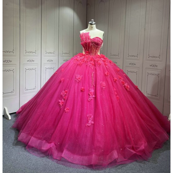 Mumuleo Fuchsia Quinceanera Dress 2025 Vestidos Azul Marino De XV Anos Princess Dress Vestidos De 15