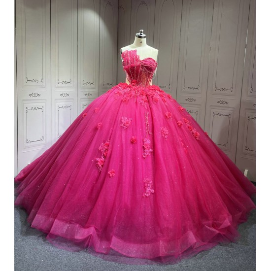 Mumuleo Fuchsia Quinceanera Dress 2025 Vestidos Azul Marino De XV Anos Princess Dress Vestidos De 15