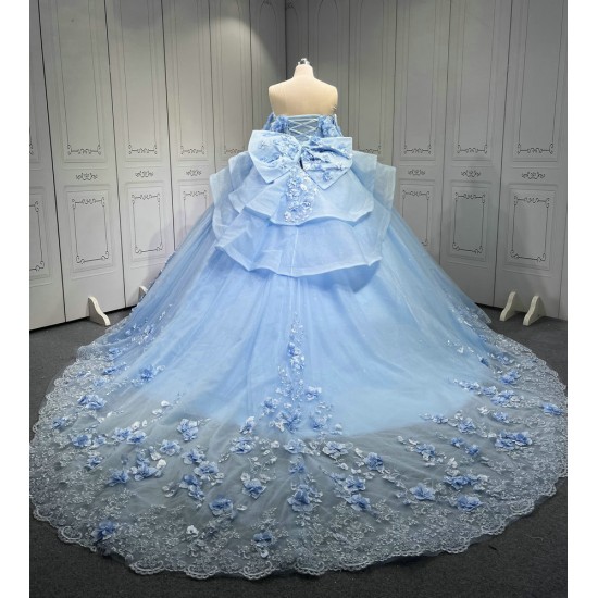 Vestido 15 Anos Vestidos De Gala Largos Novia Princesa Con Brillo Sky Blue Boda Vestidos Quinceanera
