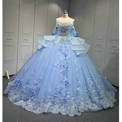 Vestido 15 Anos Vestidos De Gala Largos Novia Princesa Con Brillo Sky Blue Boda Vestidos Quinceanera