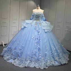 Vestido 15 Anos Vestidos De Gala Largos Novia Princesa Con Brillo Sky Blue Boda Vestidos Quinceanera