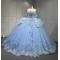 Vestido 15 Anos Vestidos De Gala Largos Novia Princesa Con Brillo Sky Blue Boda Vestidos Quinceanera