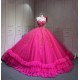 Mumuleo Fuchsia Sweet 16 Dress Vestido 15 Aos Con Cola Desmontable Vestidos De Quinceaneras Ball Gown Prom Dress with Long Train