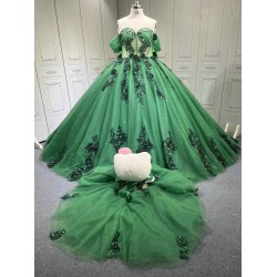 2025 Emerald Green Vestido De 15 Anos Quinceanera Ball Gown Vestido Festa Zimmermann Dresses Medida Princesa 2025 Graduacion With Bear