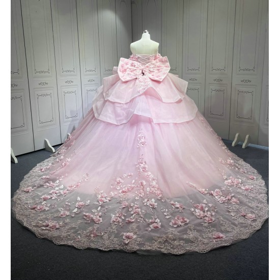 Mumuleo Vestidos de 15 Quinceañera Fiesta Años Quince 2025 Pink Quinceanera Dresses With Bowtie