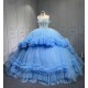 Ruffled Sky Blue Quinceanera Dress Vestidos De Fiesta Vestidos De 15 Quinceañera Vestidos En Liquidación Envío Gratis De Gala