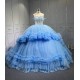 Ruffled Sky Blue Quinceanera Dress Vestidos De Fiesta Vestidos De 15 Quinceañera Vestidos En Liquidación Envío Gratis De Gala