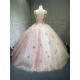 Pink With Rose Gold Butterfly Quinceanera Dresses Ball Gown Vestidos De 15 Aos De Quinceaera Deademas De Quinceaeras