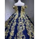 Shenzhen Mumuliao Plus Size Navy With Gold Quinceanera Dress Vestidos Para 15 Aos De Quinceaera 15 Sweet 16 De 15 Aos Azul