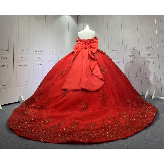2025 Red Quinceanera Dresses Princess Ball Gown Lace Appliques Sweetheart Girls Sweet 15 Vestidos De 15 Anos