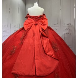 2025 Red Quinceanera Dresses Princess Ball Gown Lace Appliques Sweetheart Girls Sweet 15 Vestidos De 15 Anos
