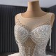 African Style Luxury Ball Gown Wedding Dresses Sleeveless Crystal Bridal Gowns Robe De Marier Sirene