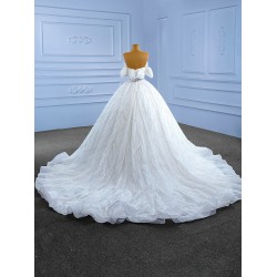 Beading Wedding Dress Strapless Pearl Vestidos De Novia Bridal Gowns Floor Length Ball Gown