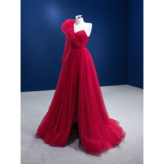Burgundy Mermaid Long Dubai Arabia Evening Dresses 2024 For Women Wedding Party Elegant Gowns Vestido De Gala