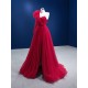 Burgundy Mermaid Long Dubai Arabia Evening Dresses 2024 For Women Wedding Party Elegant Gowns Vestido De Gala