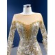 Cape Sleeve Wedding Dress Scoop Neck Mermaid Wedding Gown Sequin Bridal Dress Robe De Mariee