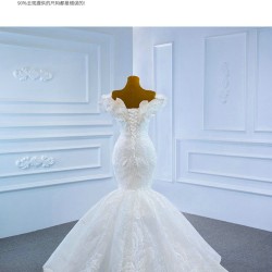 Cape Sleeve Wedding Dresses For Woman Lace Appliques Bride Gowns Print Embroidery Pleat Dress Robe