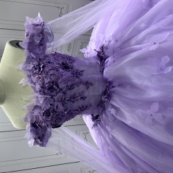 Customized Appliques Princess Lavender Quinceanera Dresses 2024 Cape Sleeves Ball Gown Party Dress For Sweet 15 16