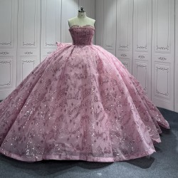 Customized Pink Ball Gown Princess Quinceanera Dresses 2024 Sweetheart Girls Birthday Party Dress For Sweet 15 16