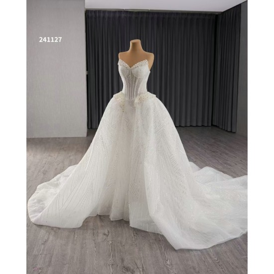 Detachable Sleeve Wedding Dress Sleeveless Bridal Gowns 2024 Princess Bride Gown Vestido De Noiva