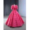 Detachable Sleeve Hot Pink Women Prom Party Dresses Tiered Special Party Gowns