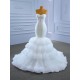 Detachable Sleeve Mermaid Wedding Dresses Ruffled Bridal Dresses Beading Vestidos De Novia