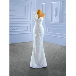 Detachable Train Wedding Dress Sleeveless Bridal Gown Sequin Floor Length Bride Dresses Vestidos De Novia