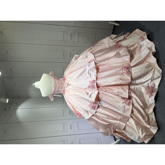 Exquisite Off The Shoulder Pink Quinceanera Dresses for Girl Sweetheart Neck Appliques Ball Gown 