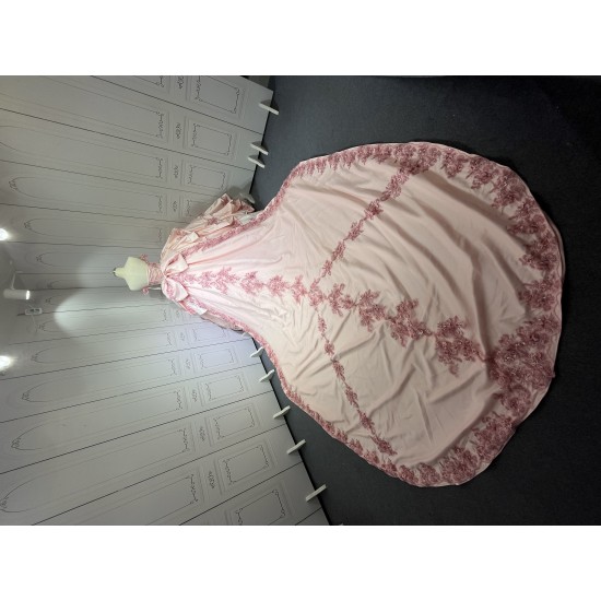 Exquisite Off The Shoulder Pink Quinceanera Dresses for Girl Sweetheart Neck Appliques Ball Gown 