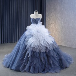 Glaucous Color Tulle Prom Dresses A Line Sleeveless Evening Dress Vintage Women Formal Party Wedding Gowns
