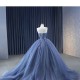 Glaucous Color Tulle Prom Dresses A Line Sleeveless Evening Dress Vintage Women Formal Party Wedding Gowns