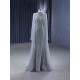 Gray Women Prom Dresses Long Sleeve Sequin Evening Dress Formal Wedding Occasion Gowns