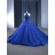 Halter Neck Blue Quinceanera Dress 2024 Beading Sleeveless Evening Dress For Women Custom Made