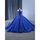 Halter Neck Blue Quinceanera Dress 2024 Beading Sleeveless Evening Dress For Women Custom Made