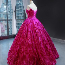 Hot Pink Evening Dresses Sweetheart Neck A Line Formal Gowns 2024 Party Vestidos De Fiesta Elegante