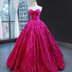 Hot Pink Evening Dresses Sweetheart Neck A Line Formal Gowns 2024 Party Vestidos De Fiesta Elegante