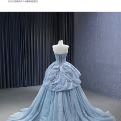 Ice Blue Quinceanera Dress Sleeveless Ball Gown Strapless Sweet 16 Dress 2024 Party Prom Dress