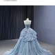 Ice Blue Quinceanera Dress Sleeveless Ball Gown Strapless Sweet 16 Dress 2024 Party Prom Dress