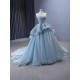 Ice Blue Quinceanera Dress Sleeveless Ball Gown Strapless Sweet 16 Dress 2024 Party Prom Dress