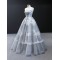 Lace Appliques Gray Blue Prom Dresses Deep Sleeveless Women Evening Prom Party Gown Black Girls A Line