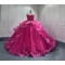Lace Appliques Hot Pink Quinceanera Dresses Sweetheart Neck Sweet 15 Gowns Custom Made Strapless Vestidos De 15 Anos
