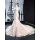 Lace Appliques Light Pink Evening Dresses Dubai Nude Mermaid Elegant Off Shoulder Arabia Formal Occasion Gowns 2024 For Women Party