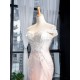 Lace Appliques Light Pink Evening Dresses Dubai Nude Mermaid Elegant Off Shoulder Arabia Formal Occasion Gowns 2024 For Women Party